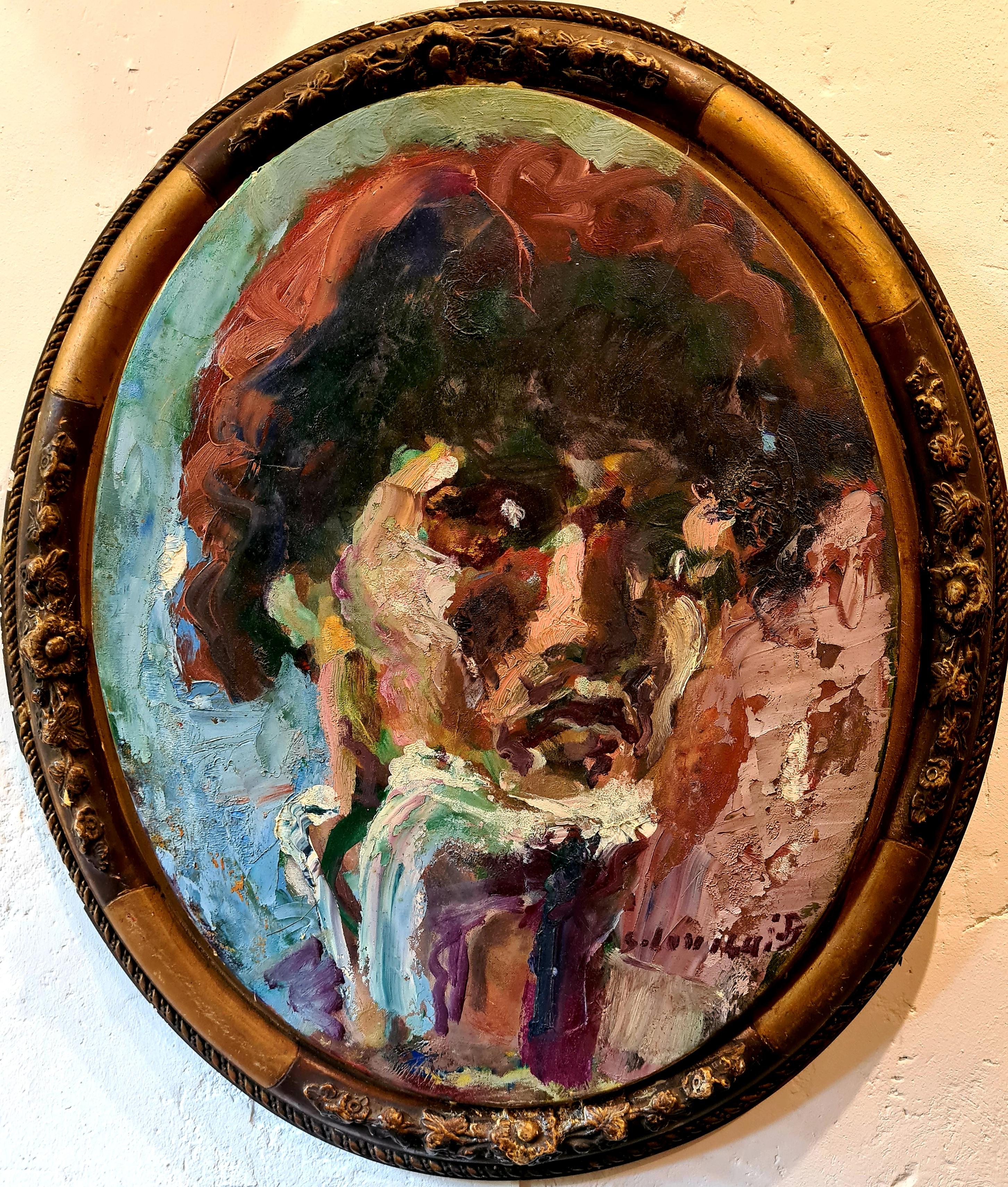French Expressionist Self Portrait. Oil on Canvas. For Sale 7