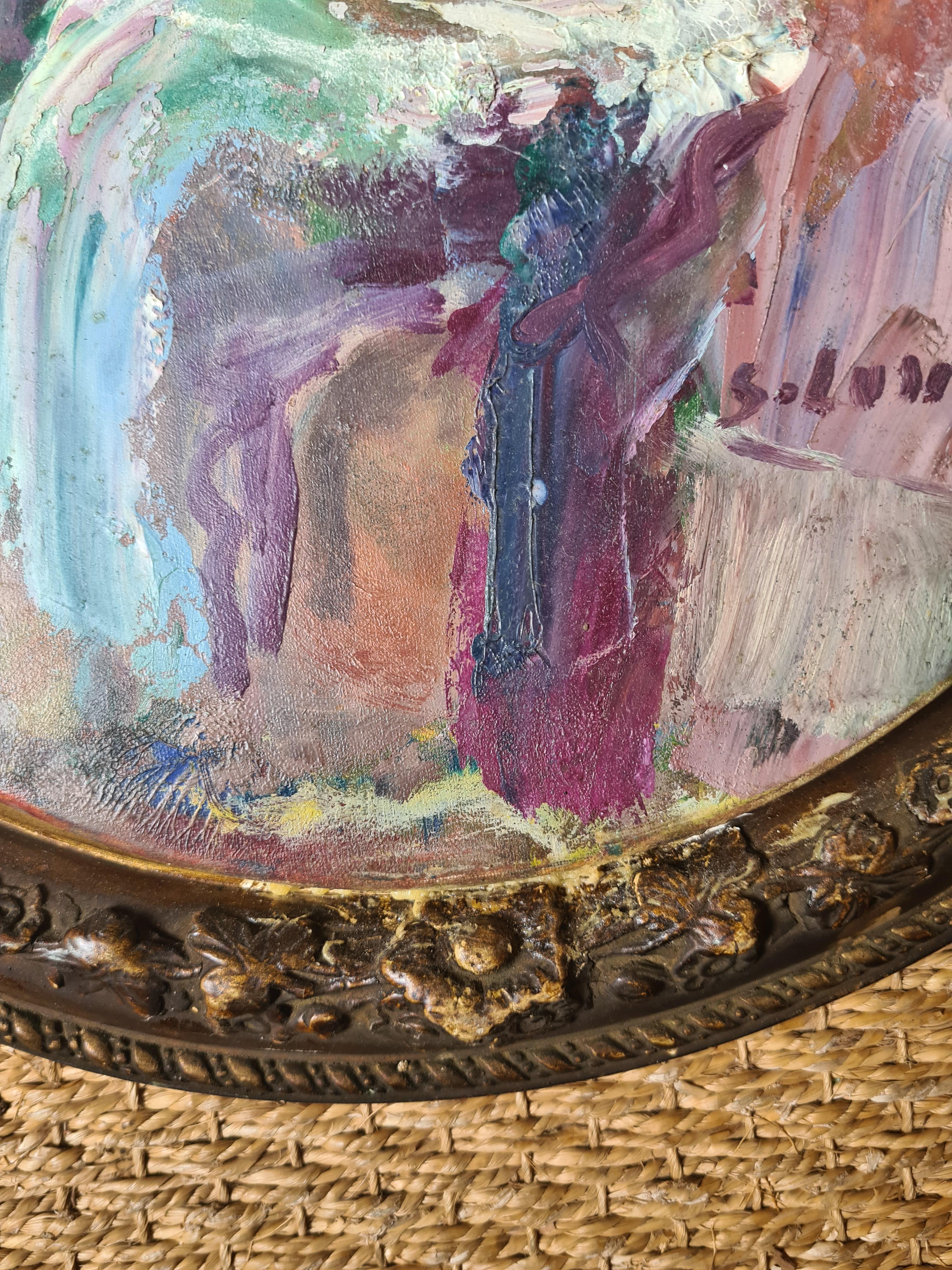French Expressionist Self Portrait. Oil on Canvas. For Sale 8