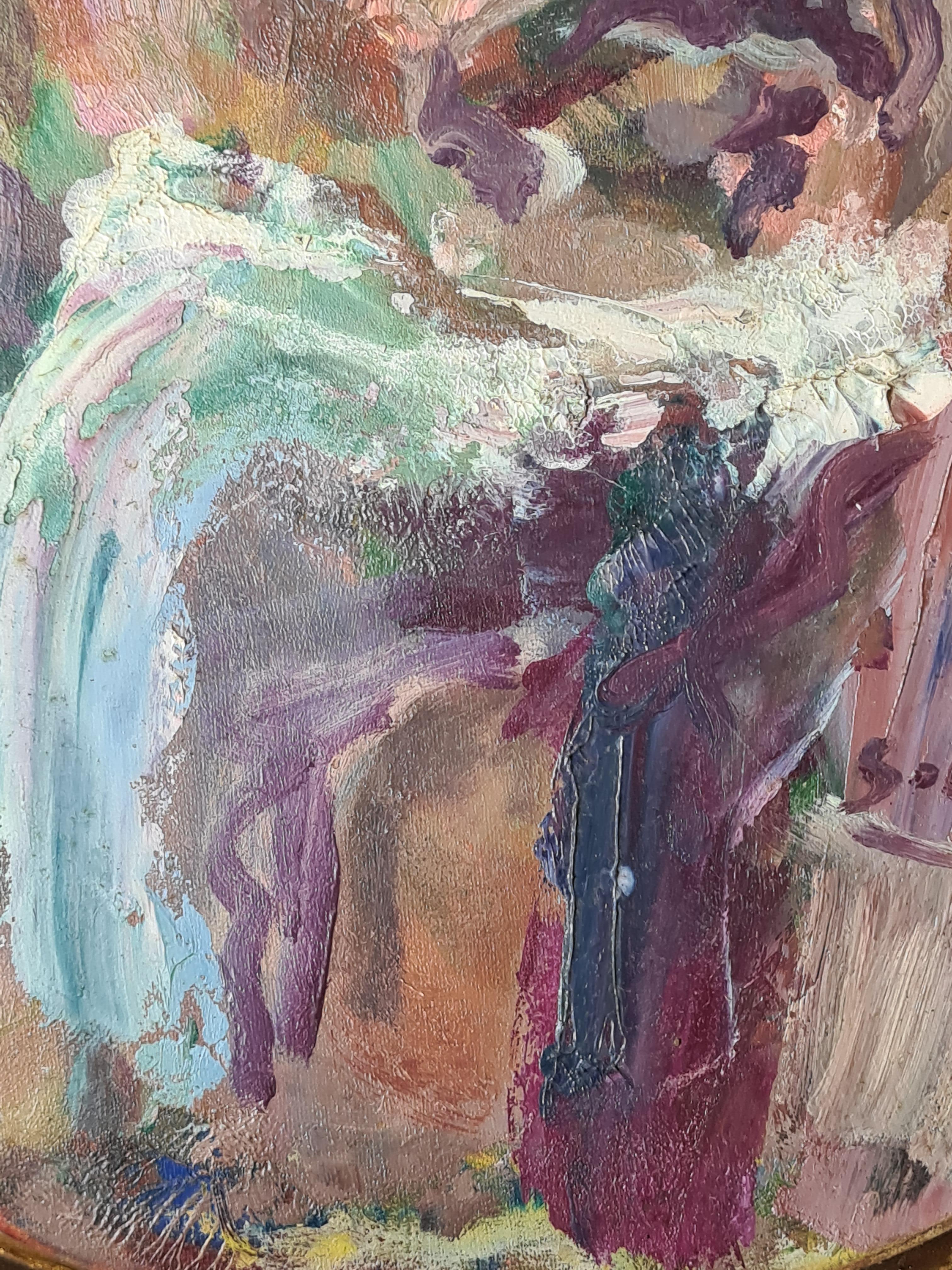 French Expressionist Self Portrait. Oil on Canvas. For Sale 4