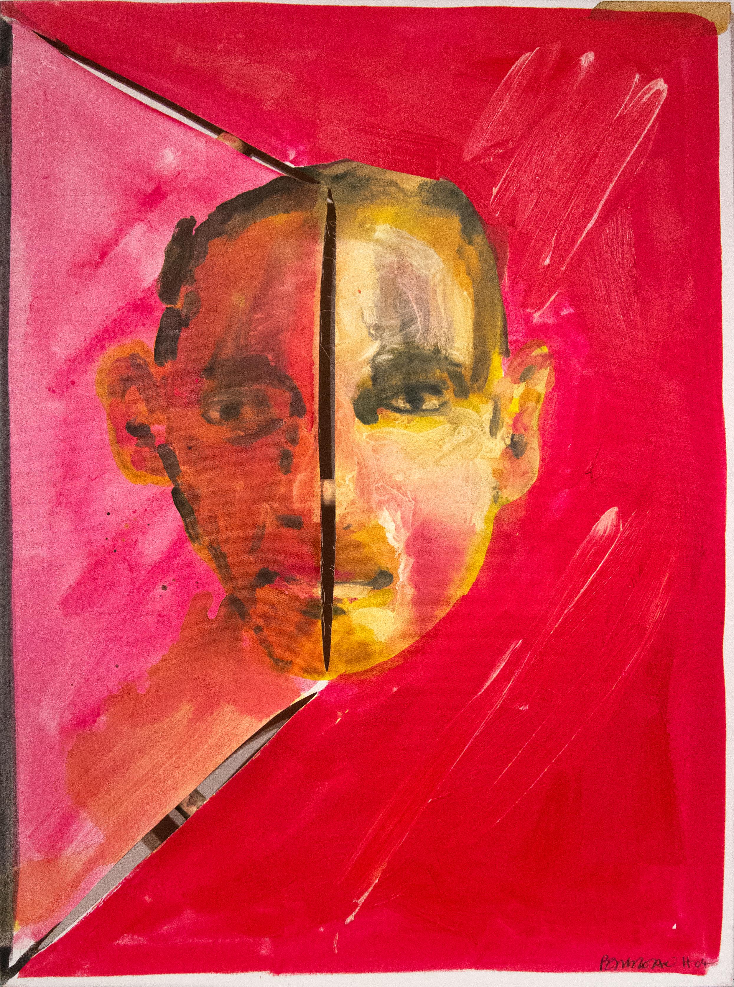 Stéphane Pencréac'h Figurative Painting - Self-Portrait with Slits
