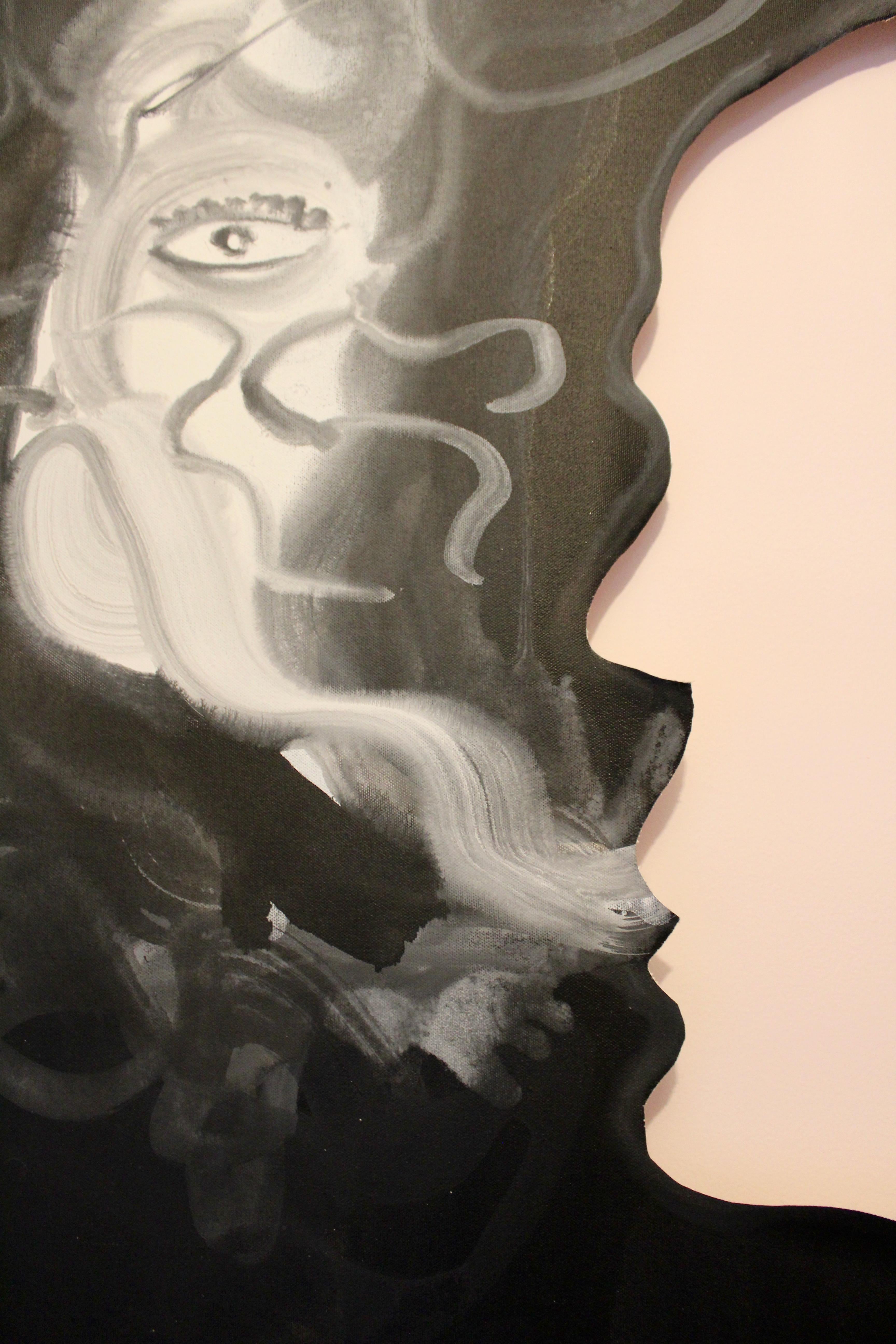 Socket - Black Figurative Painting by Stéphane Pencréac'h