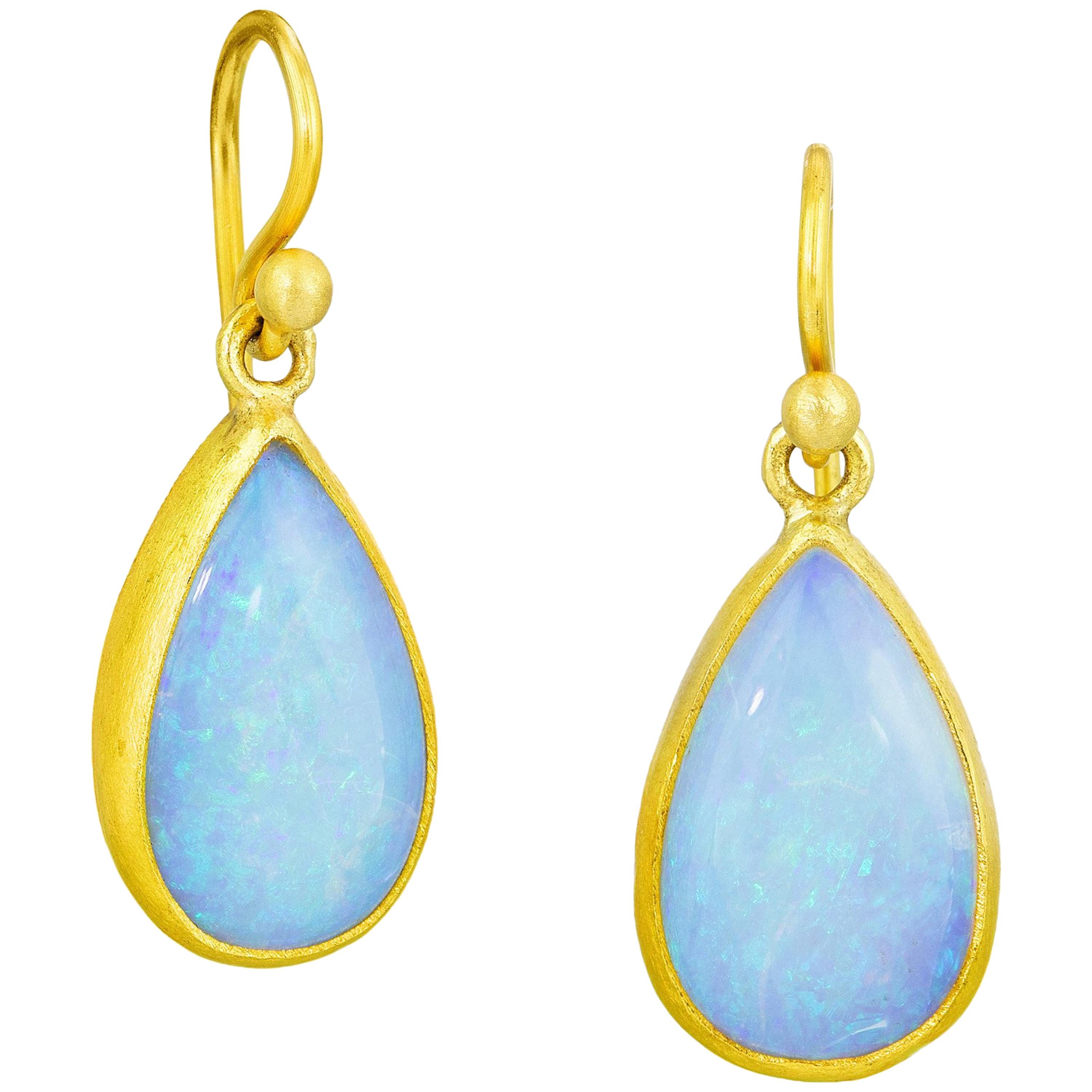 Stephanie Albertson Australian Opal and 22 Karat Gold Drop Earring