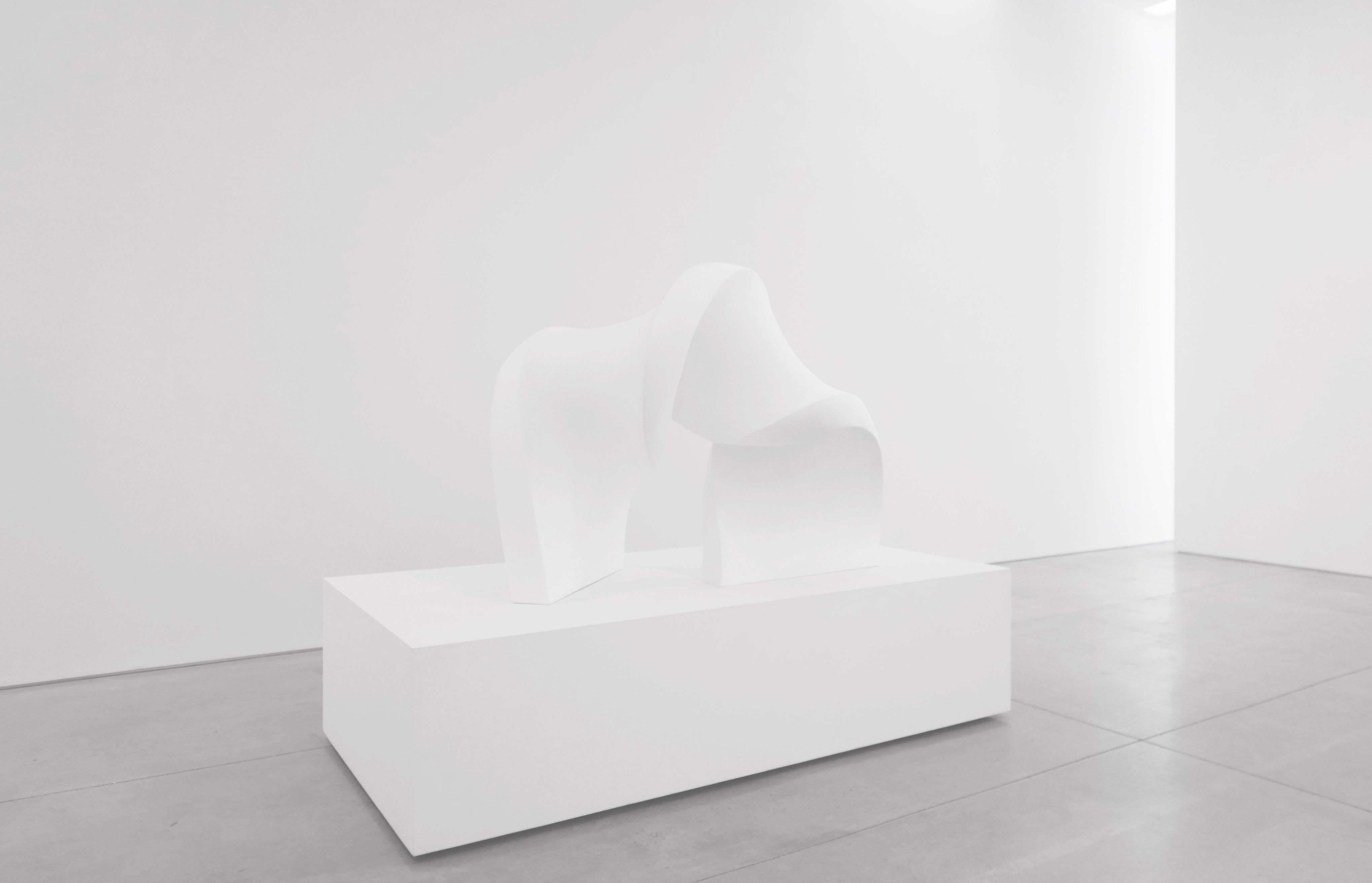 Pinnacle (White), Edition 1/8 - Gray Abstract Sculpture by Stephanie Bachiero