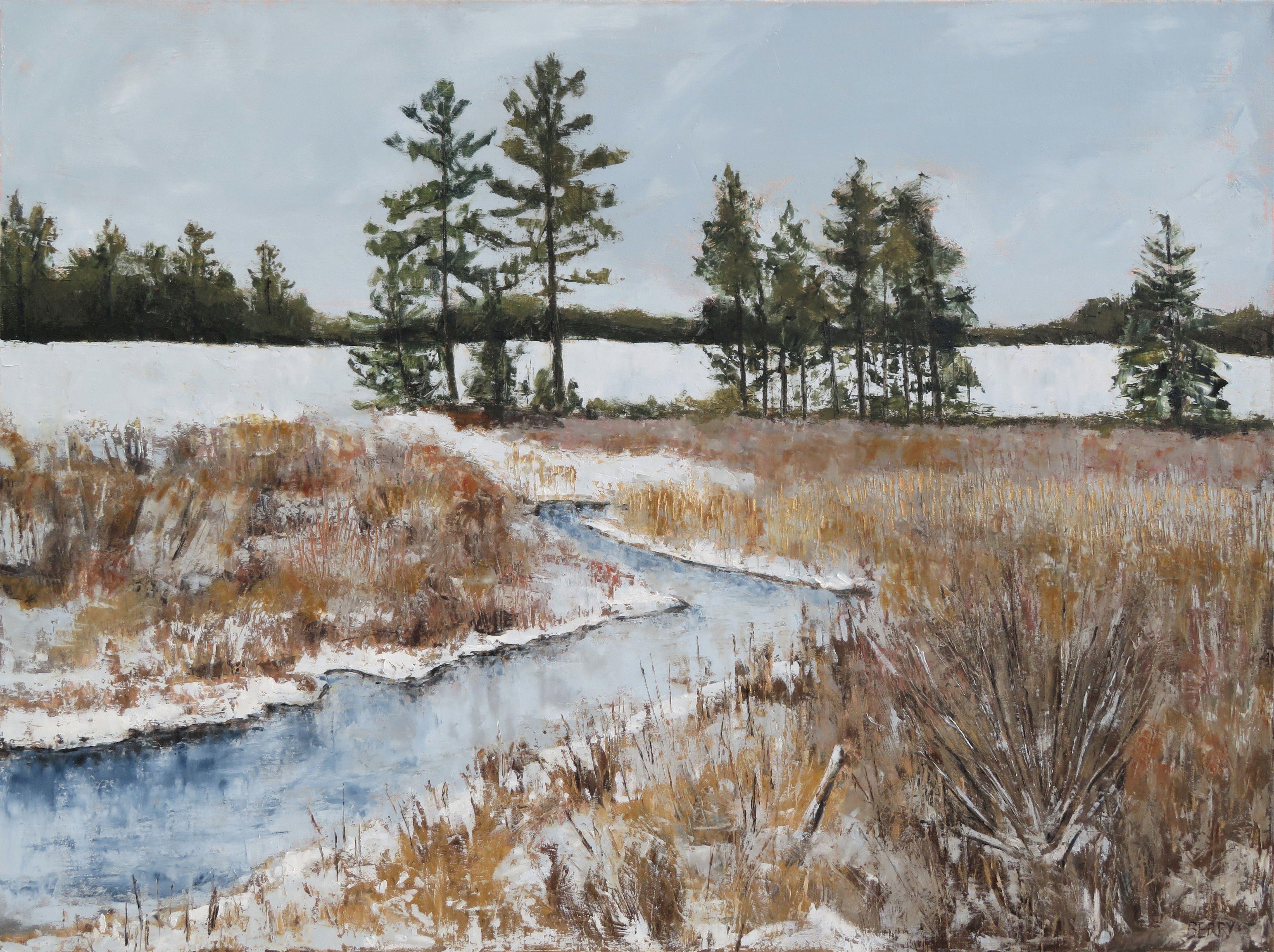 Campo di dicembre, Pittura, Olio su tela - Painting di Stephanie Berry