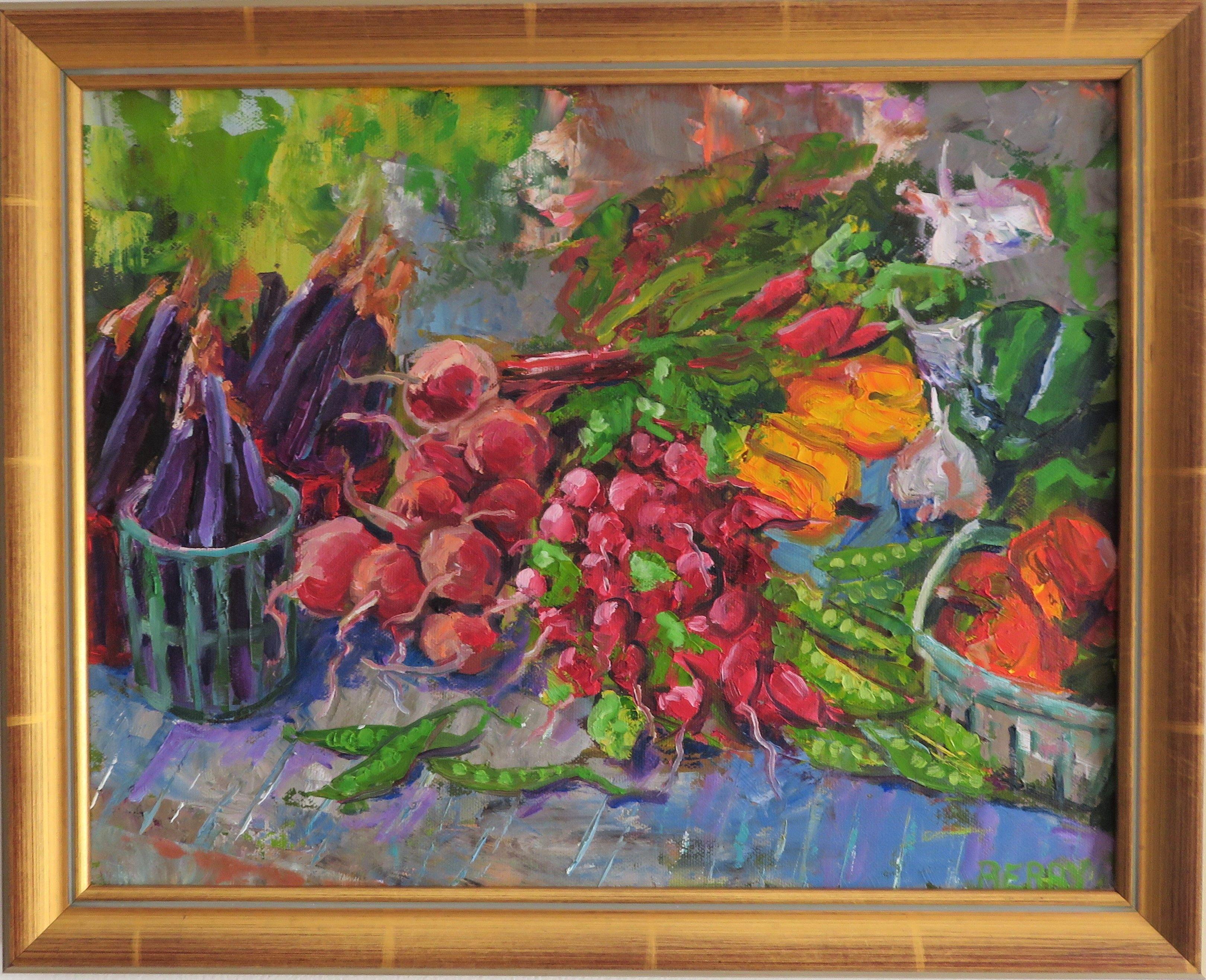 Farmers Market, Painting, Oil on Canvas For Sale 1