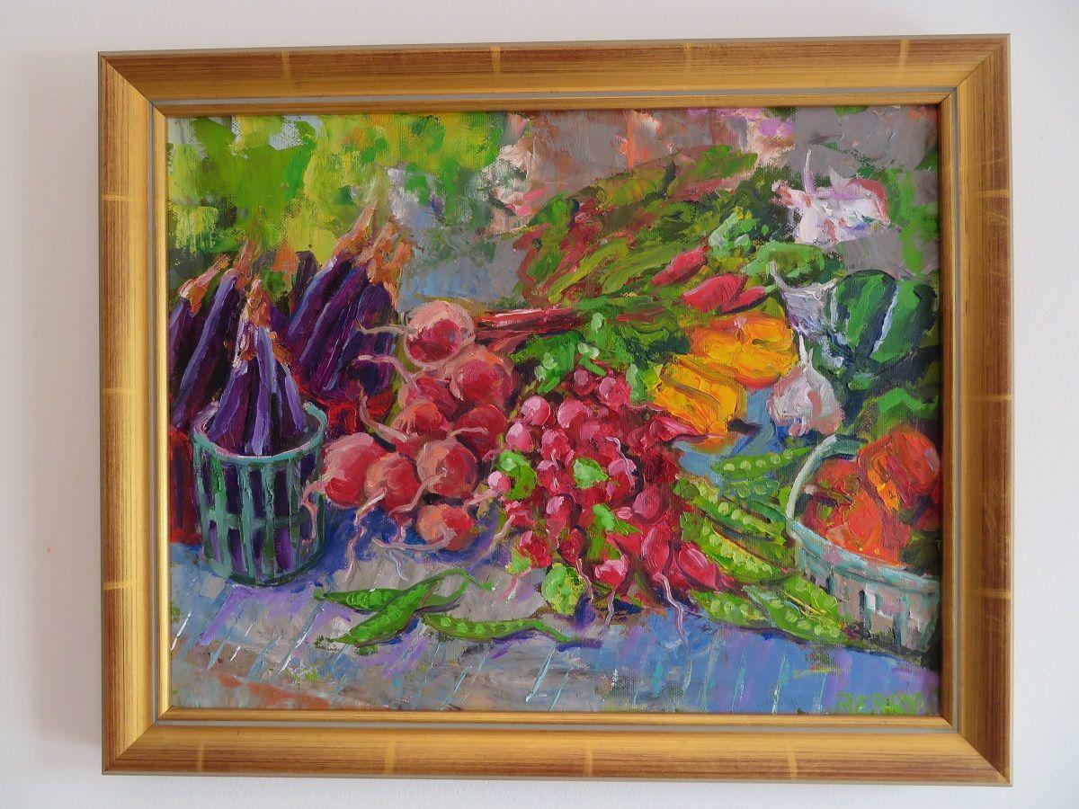 Farmers Market, Painting, Oil on Canvas For Sale 2