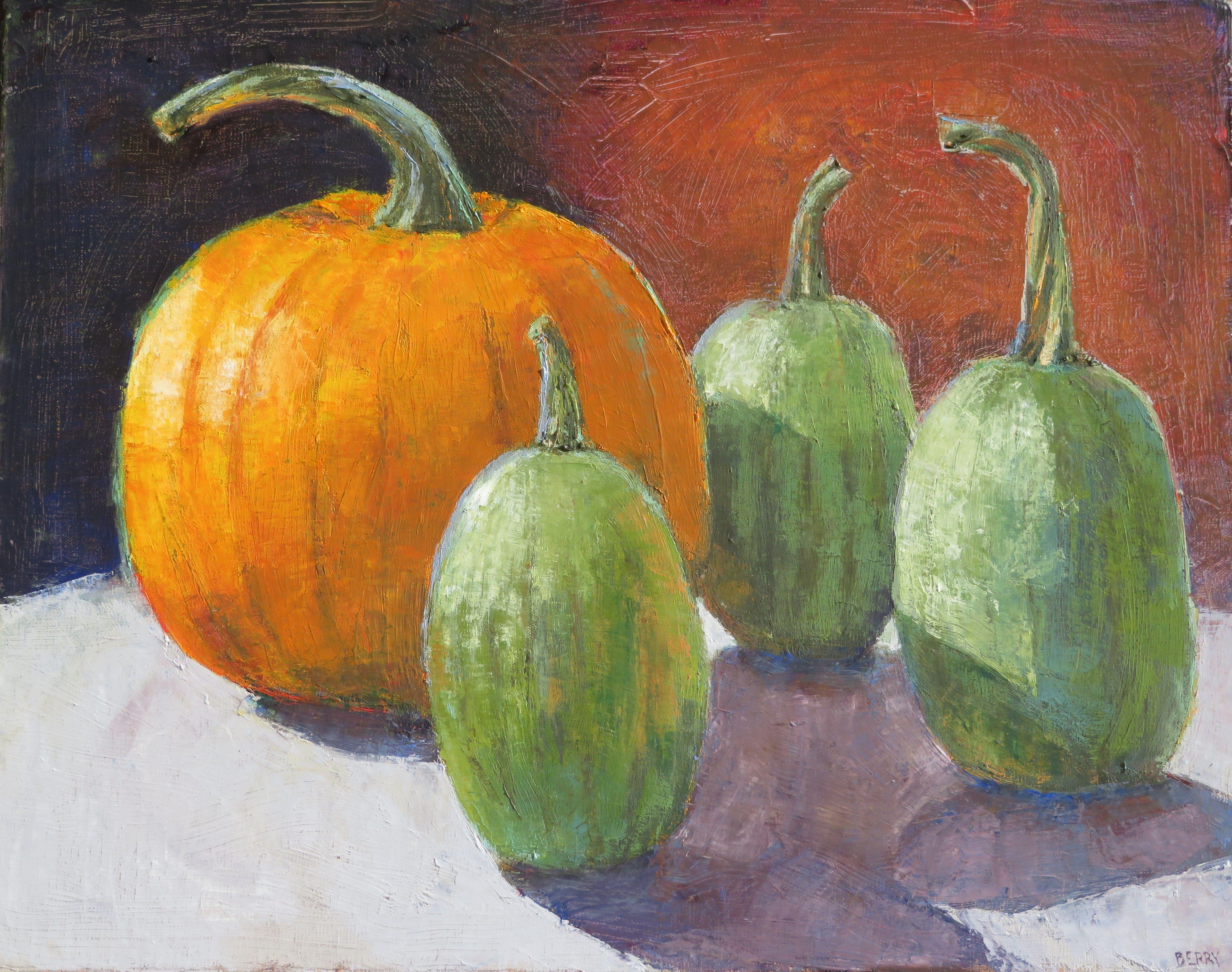 Greene & Greene & Greene, Pittura, Olio su Tela - Painting di Stephanie Berry