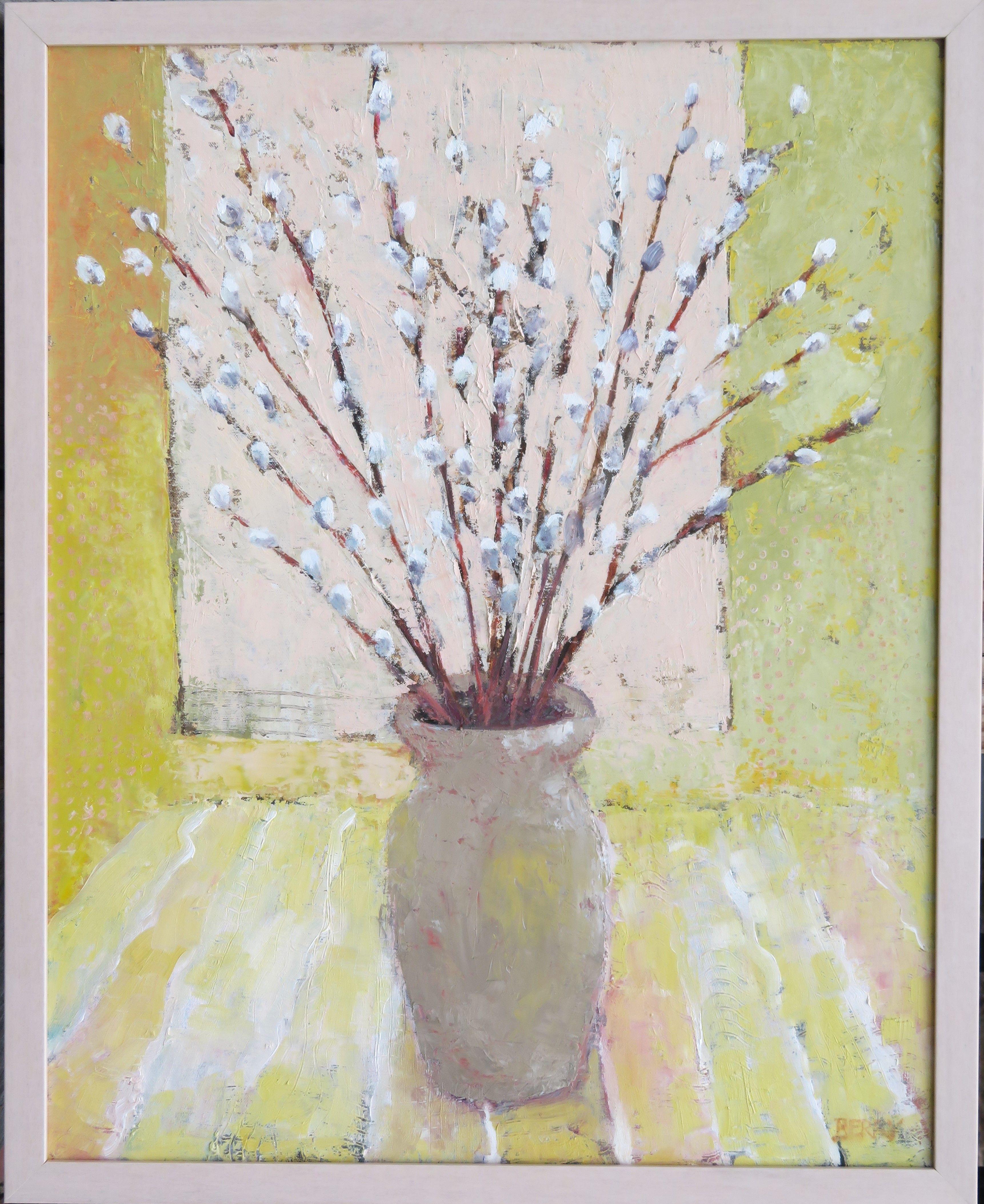 Les Pussywillows du mois dernier, peinture, huile sur autre - Impressionnisme Painting par Stephanie Berry
