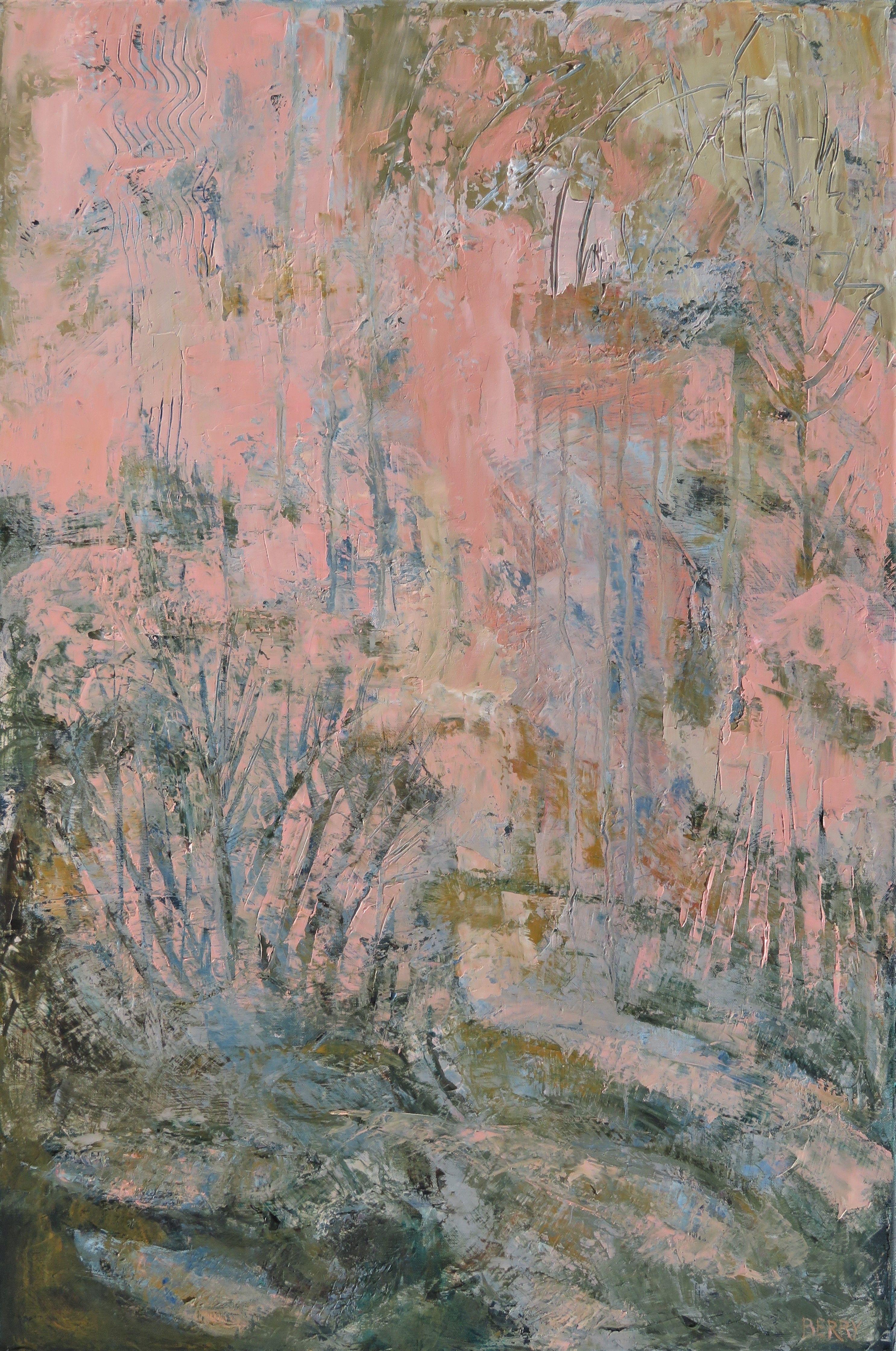 Abstract Painting di Stephanie Berry - Giardino perduto, Pittura, Olio su tela