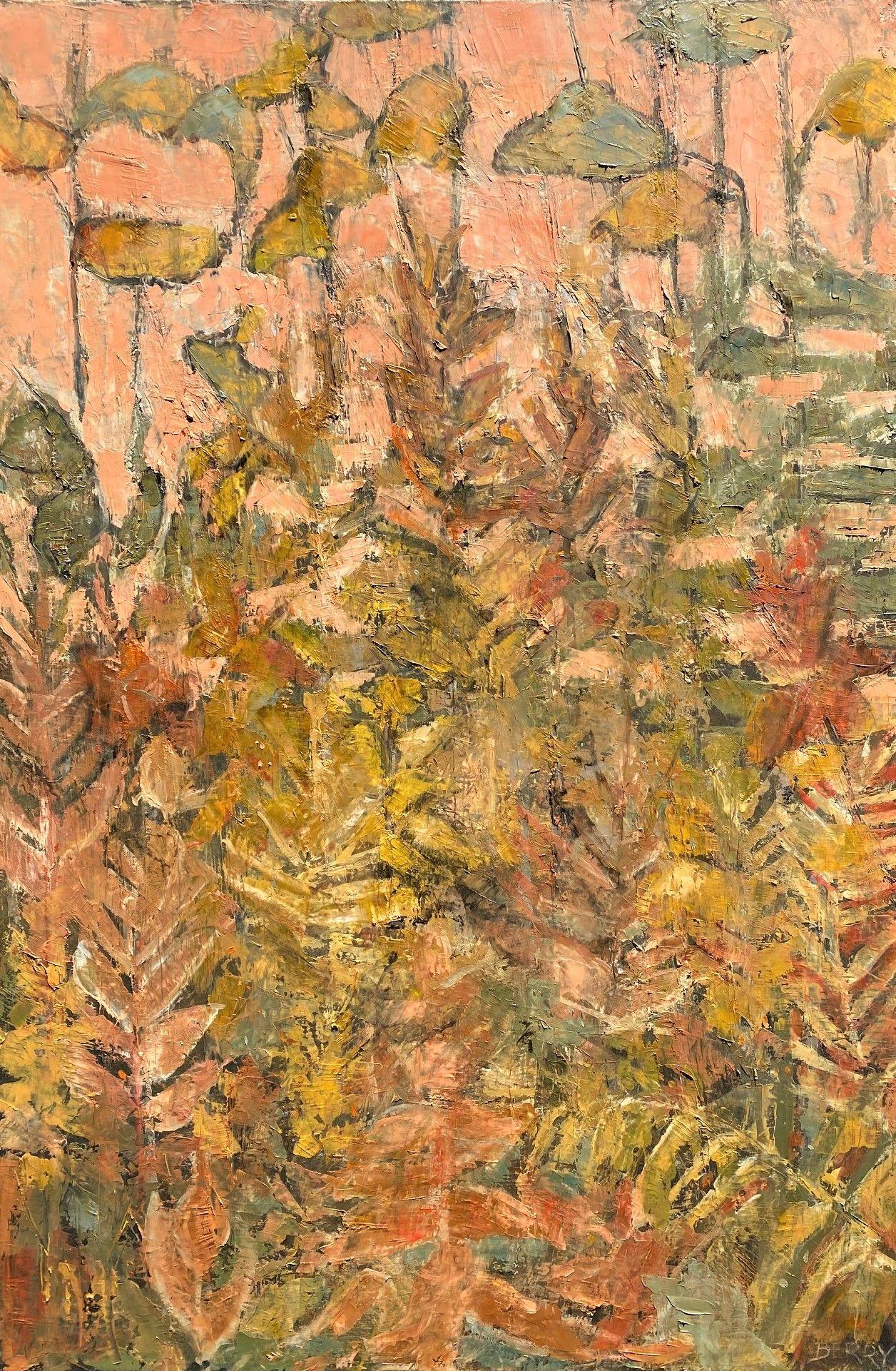 Jardin rouille, peinture, huile sur toile - Impressionnisme Painting par Stephanie Berry