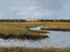Scarborough Marsh Sunlight, Painting, Oil on Canvas