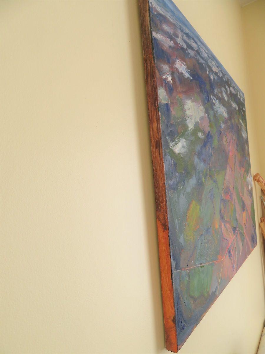 Somewhere Over Texas, Pittura, Olio su tela - Painting Astratto di Stephanie Berry
