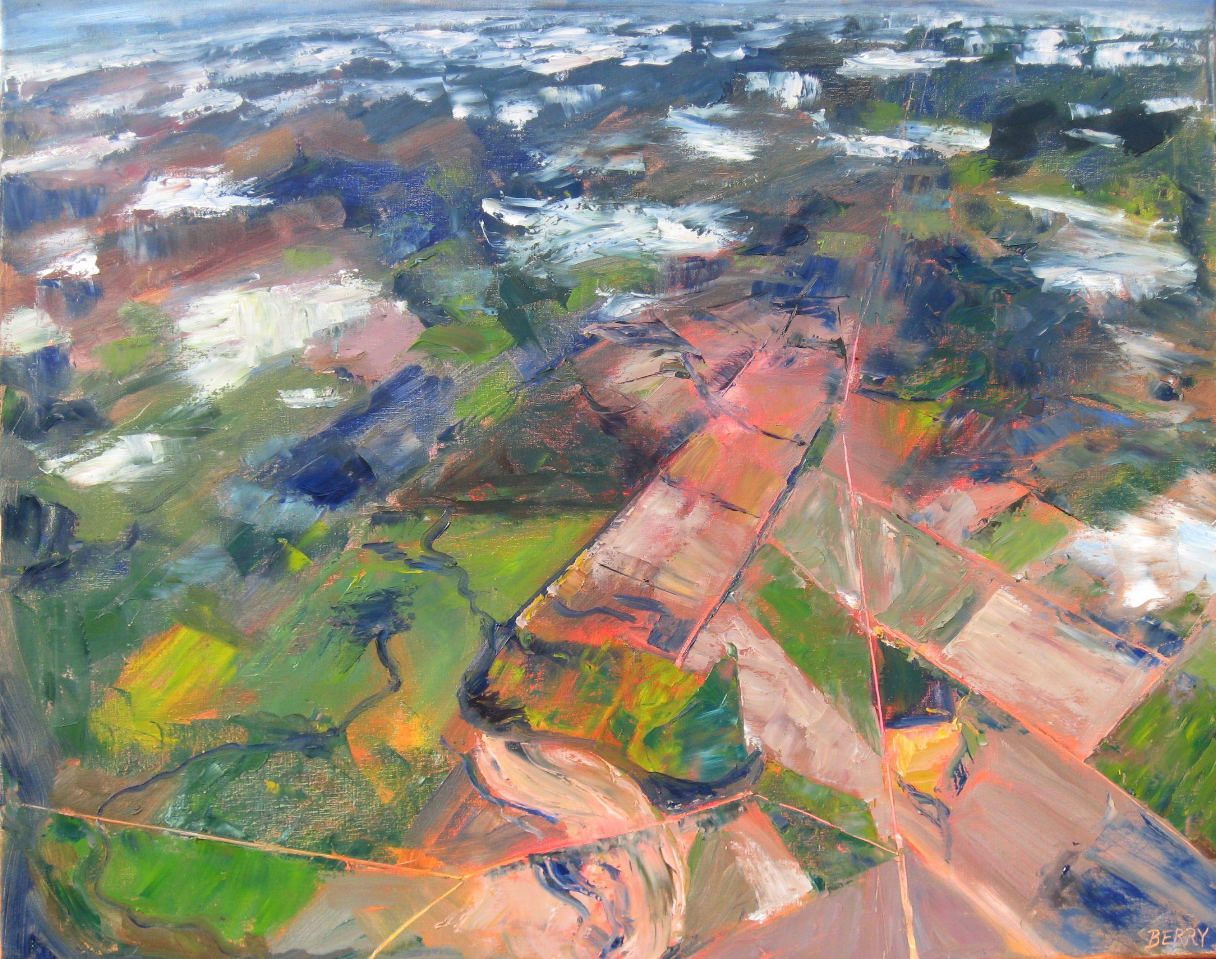 Stephanie Berry Abstract Painting - Somewhere Over Texas, Painting, Oil on Canvas