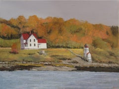 Squirrel Point Lighthouse, Painting, Oil on Canvas
