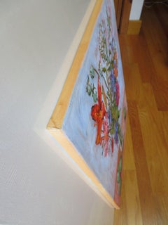 Zinnias Plus, Painting, Oil on Canvas