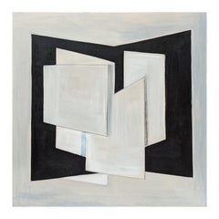 Collage et Espace Black & Tan Contemporary Geometric Hard-Edge Painting