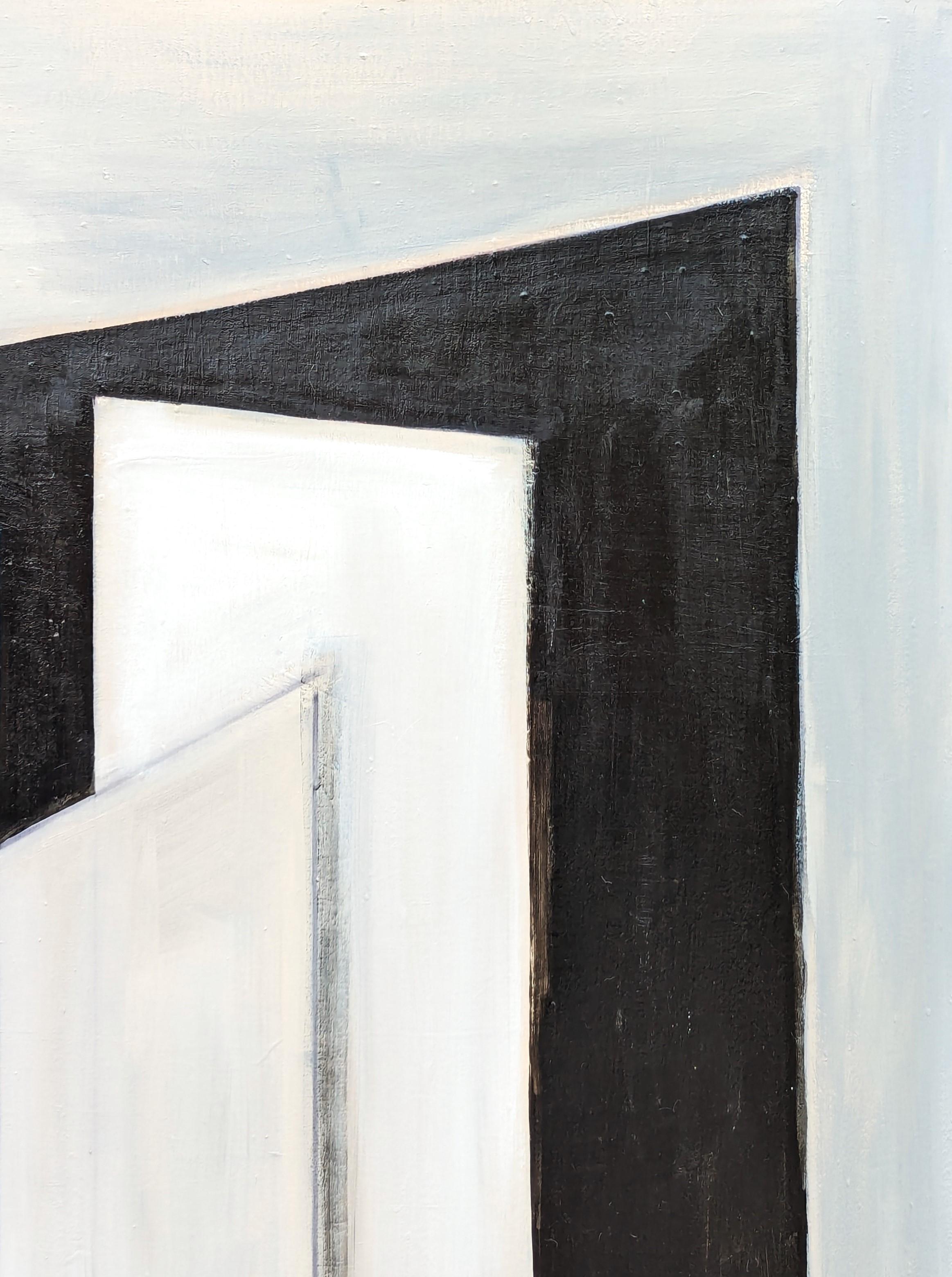 Collage et Espace Black & Tan Contemporary Geometric Hard-Edge Painting en vente 1