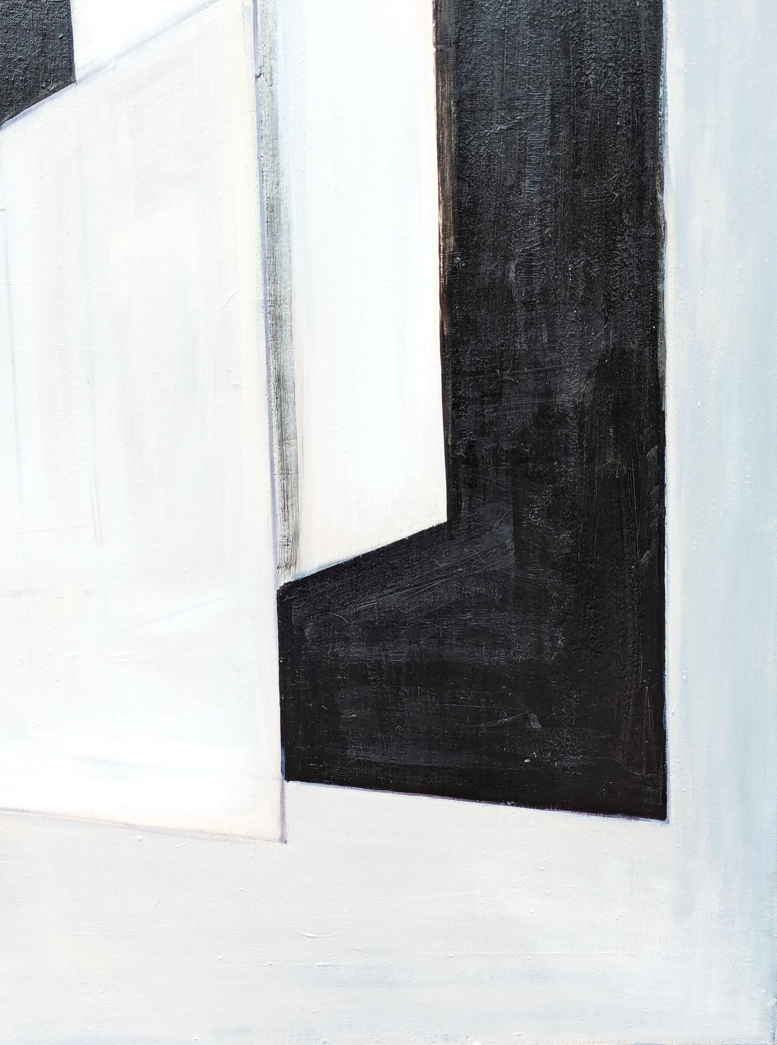 Collage et Espace Black & Tan Contemporary Geometric Hard-Edge Painting en vente 2