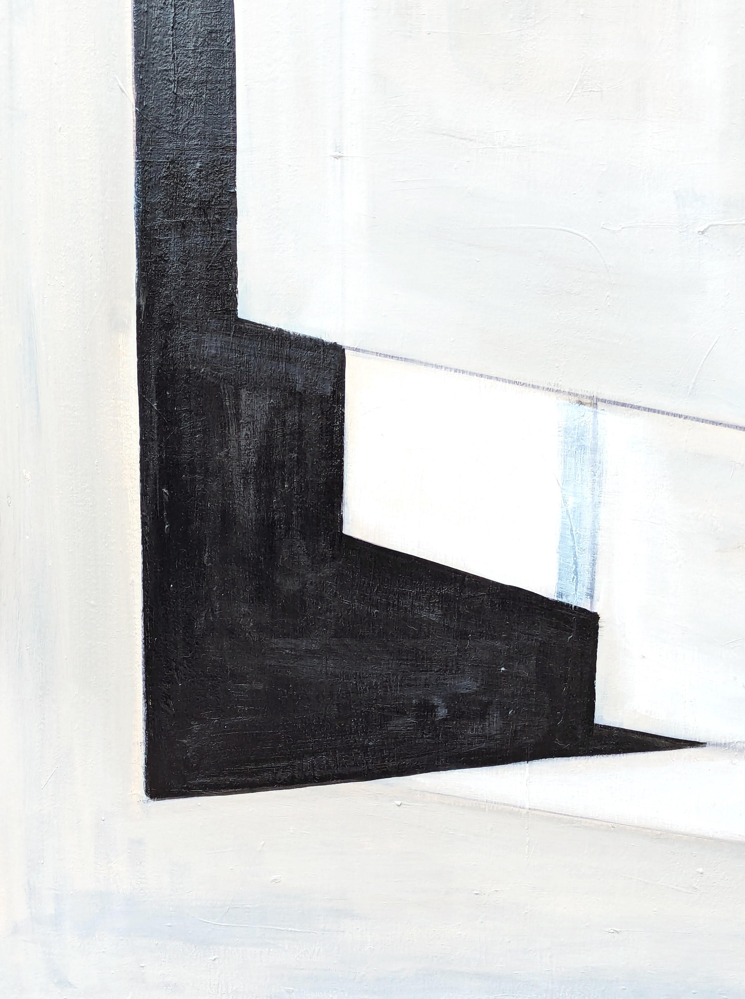 Collage et Espace Black & Tan Contemporary Geometric Hard-Edge Painting en vente 3