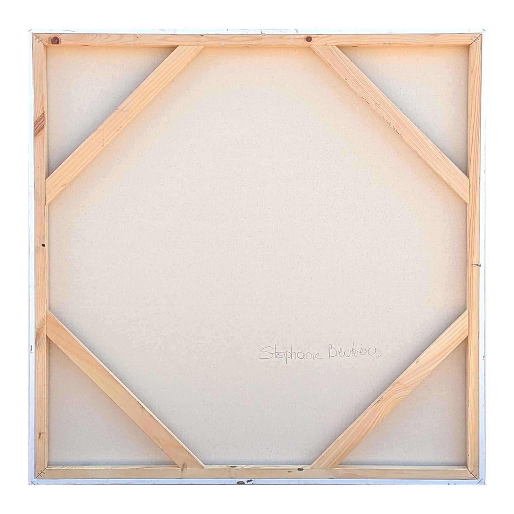 Pittura contemporanea astratta geometrica dai toni neutri in nero, grigio e marrone in vendita 5