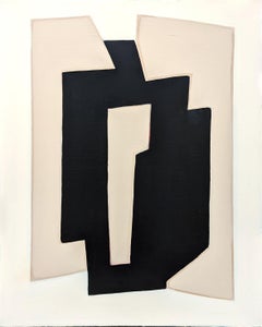 "Formes et Couleurs" Minimalist Black & Tan Contemporary Geometric Abstract