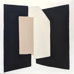 "Formes et Couleurs" Minimaliste Noir & Tan Contemporain Géométrique Abstrait 