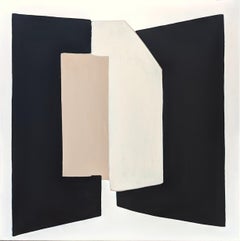 "Formes et Couleurs" Minimalist Black & Tan Contemporary Geometric Abstract