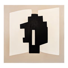 "Formes et Space" Peinture contemporaine géométrique abstraite Hard Black & Tan