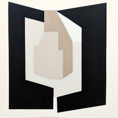 "L'Espace" Peinture abstraite géométrique contemporaine Harding Black & Tan
