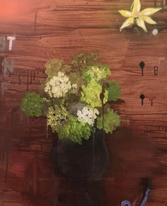 Stephanie Brody-Lederman "First Rain of Spring" contemporary mixed media flowers