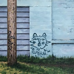 "Blue Cat," Oil painting