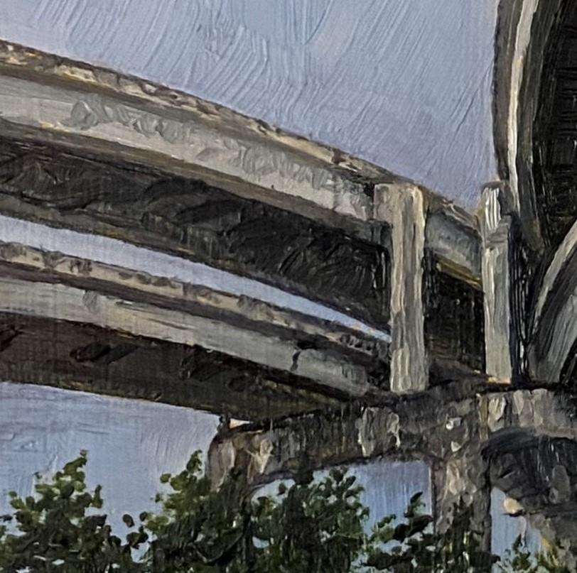 « Raleigh Street » de Stephanie Buer, peinture à l'huile originale, « Elevated Streets » en vente 2