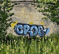 "South Shore Line" by Stephanie Buer, Original Oil Painting, Urban Graffiti