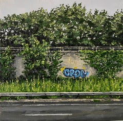 "South Shore Line" de Stephanie Buer, Pintura al óleo original, Graffiti urbano