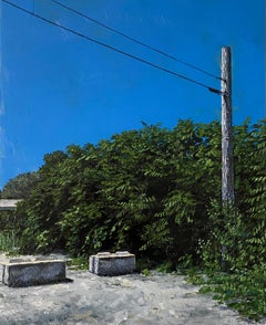 Used "Valpraiso" by Stephanie Buer, Original Oil Painting, Electricity Pole