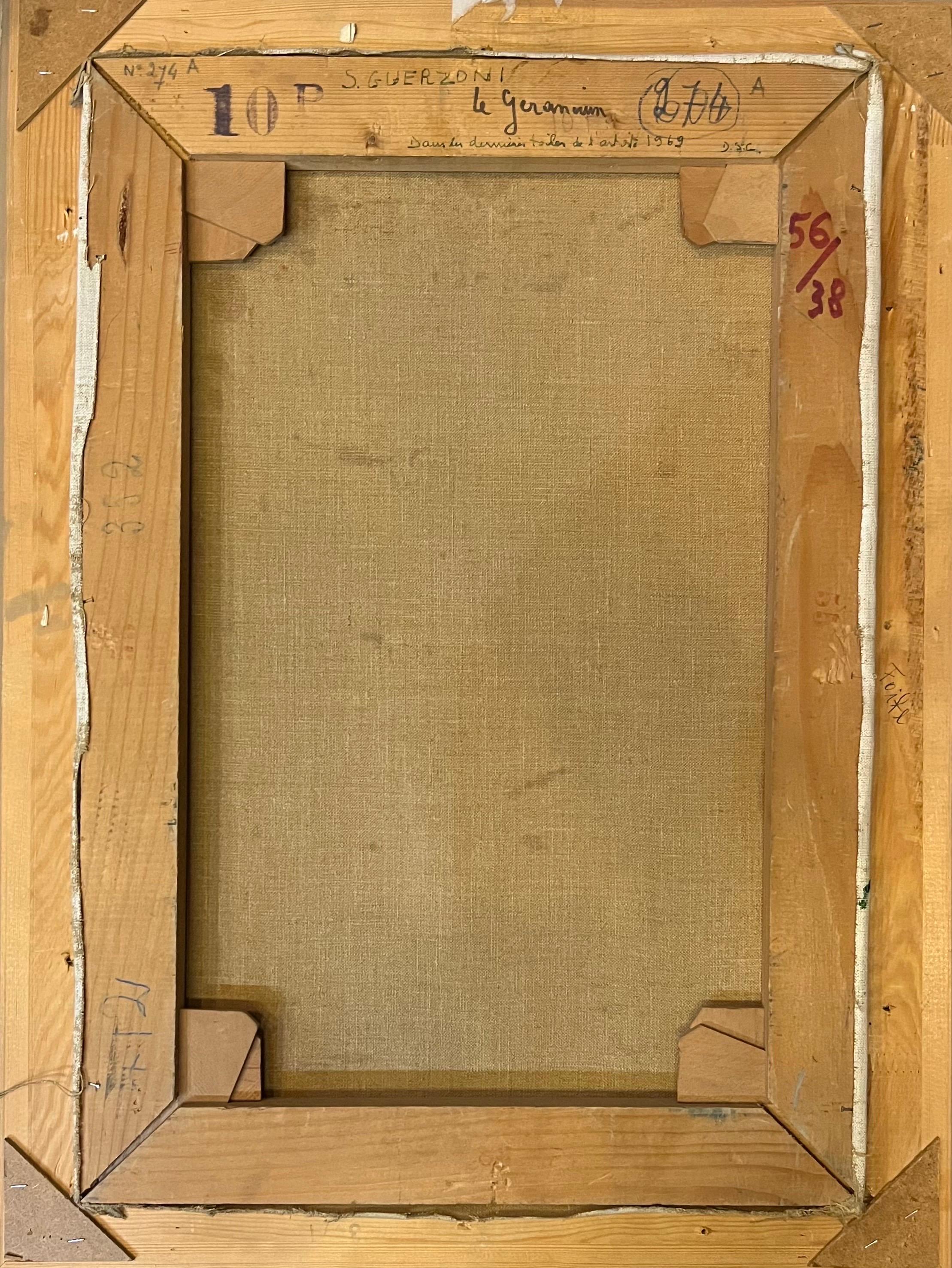 Il Geranio di Stéphanie Guerzoni - Olio su tela - 53x36,5 cm in vendita 6