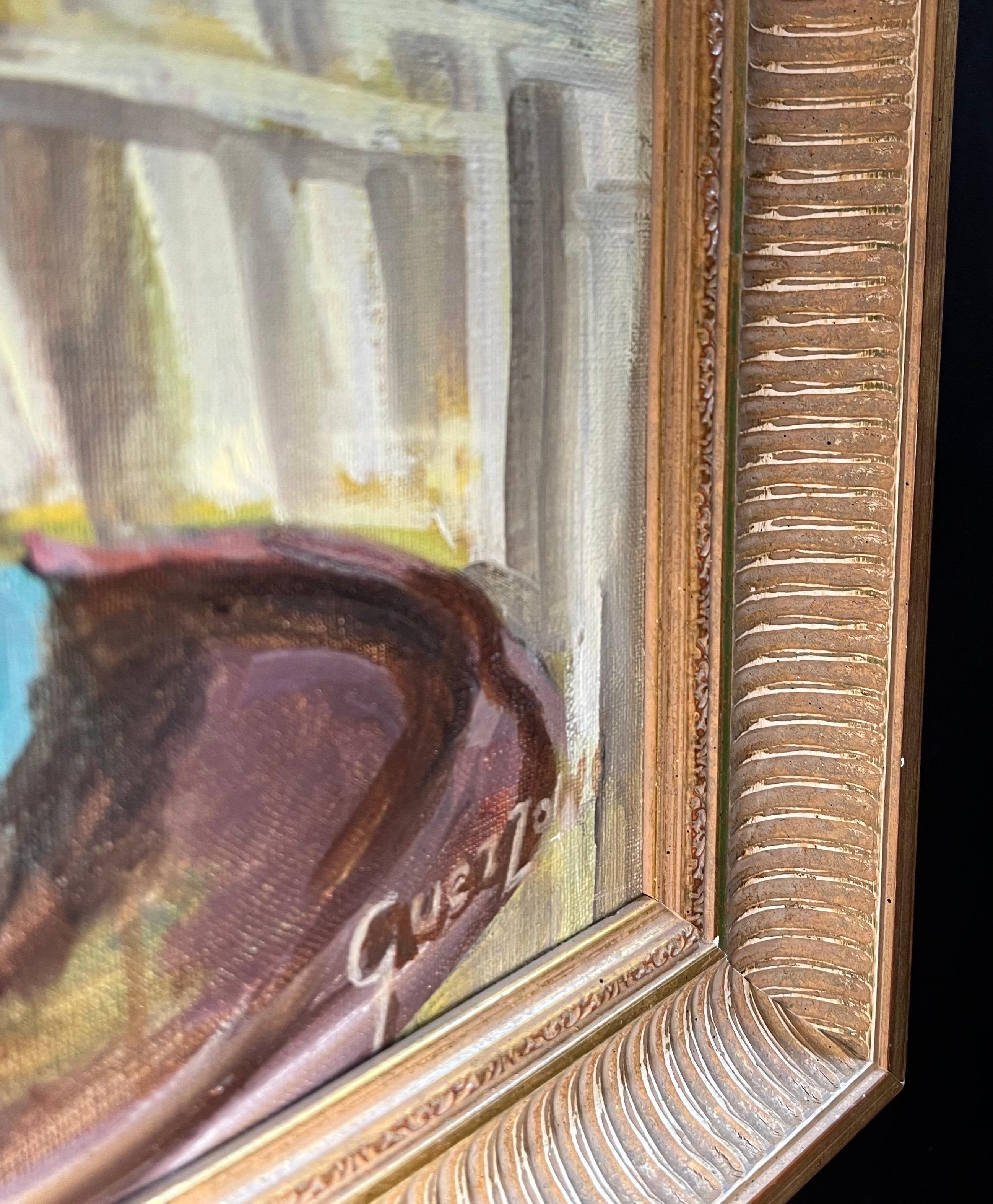 Il Geranio di Stéphanie Guerzoni - Olio su tela - 53x36,5 cm in vendita 4
