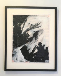 Saturn 23 Study, Black & White, Abstract Art, Work on Paper, Framed, Outer Space