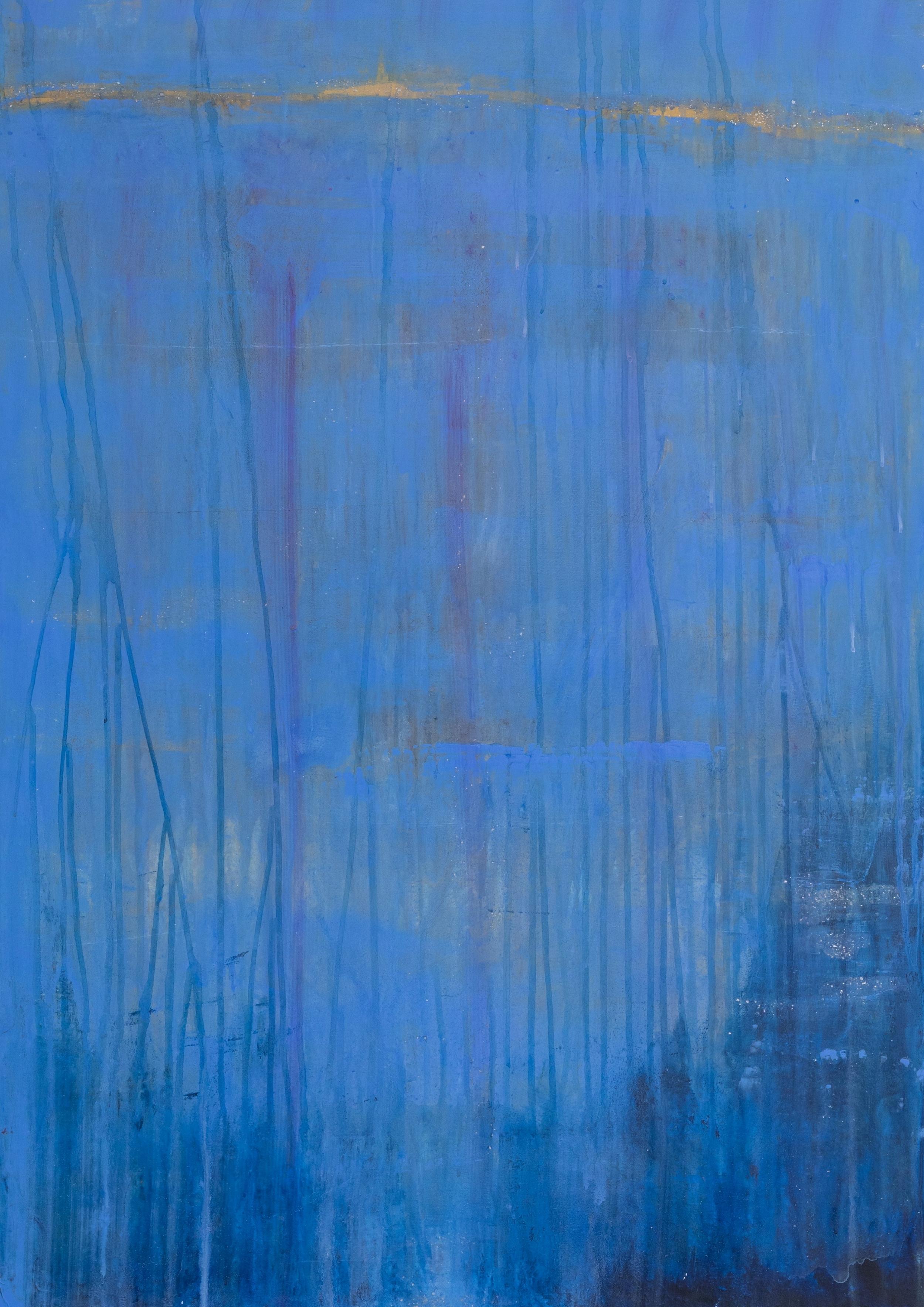 Stephanie Cate Abstract Painting - Symphony in Blue, Acrylic, Abstract, Blue, painting, colorful