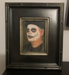 "L'uomo del giorno dei morti" di Stephanie Deshpande, pittura a olio originale, ritratto