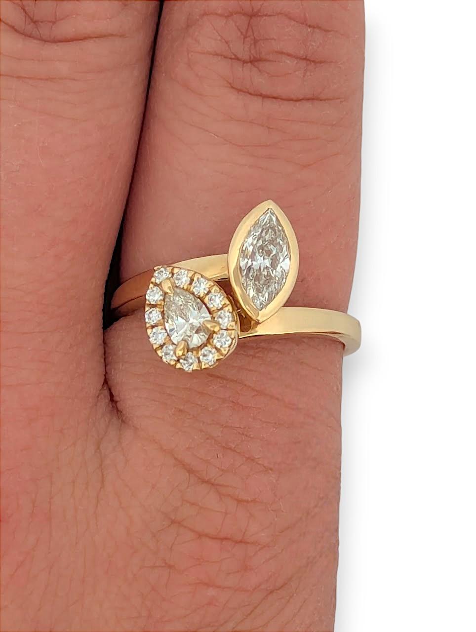 Cette magnifique bague en or jaune 14 carats, baptisée 