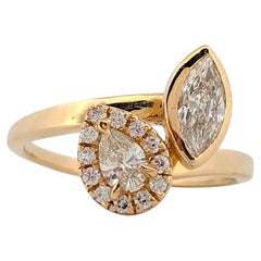 Stephanie  Anello Eleg in oro giallo 14k con diamanti da .71 CTW, misura 9