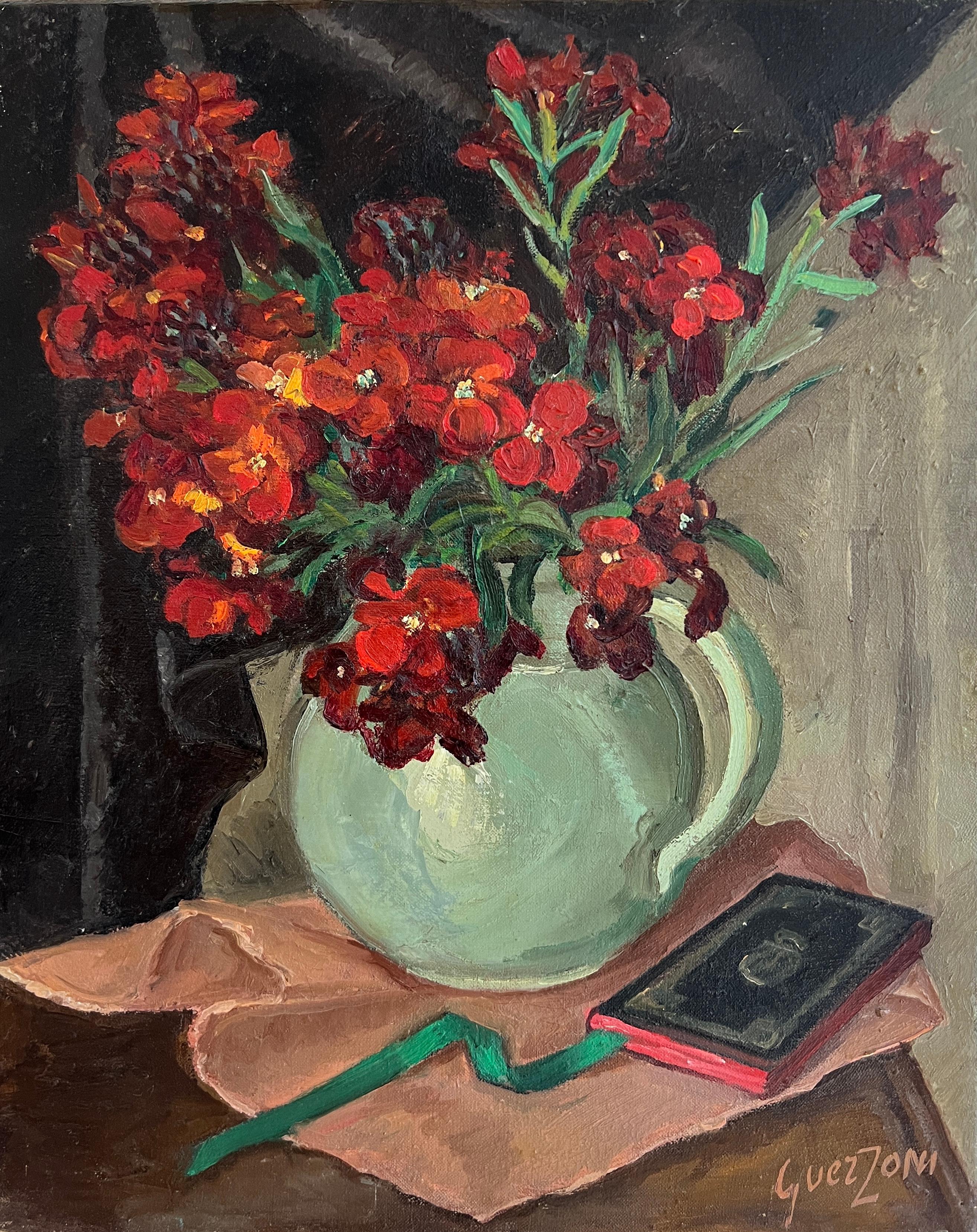 Still-Life Painting di Stéphanie Guerzoni - Bouquet in brocca