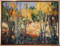 "Autumn Forest" (2024) By Susie Hyer, Original Oil on Masonite