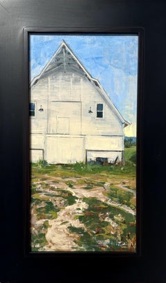 "Brinton Barn" - Impressionist Midwestern Still-Life and Skyscape, Oil Painting
