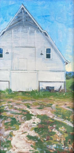 "Brinton Barn" - Impressionist Midwestern Still-Life and Skyscape, Oil Painting