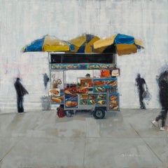 "Carte De Jour" (2024) di Stephanie Hartshorn, Pittura ad olio originale di paesaggio urbano
