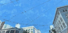 "Connection" (2024) di Stephanie Hartshorn, pittura ad olio originale di paesaggio urbano