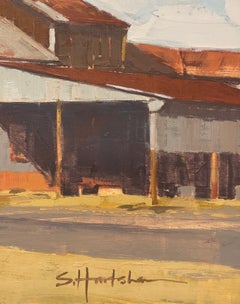"Cotton Gin" (2015) di Stephanie Hartshorn, pittura originale ad olio di un paesaggio