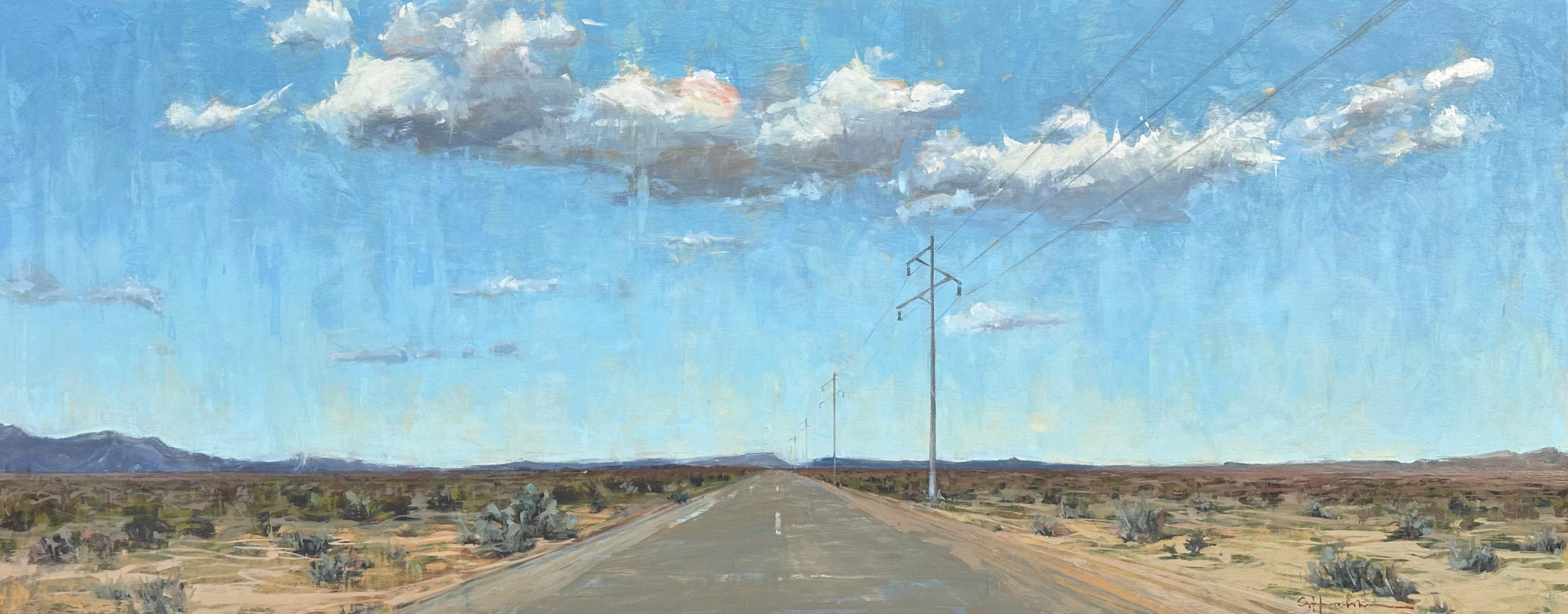 "Carretera abierta" (2023) Por Stephanie Hartshorn, Pintura al óleo original de paisaje